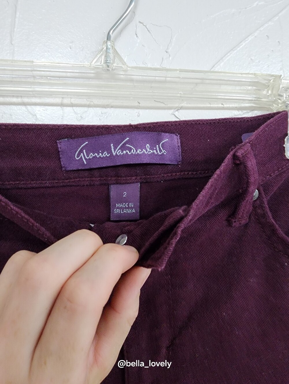 Gloria Vanderbilt Skinny Jeans in Deep Plum - Picture 2 of 3